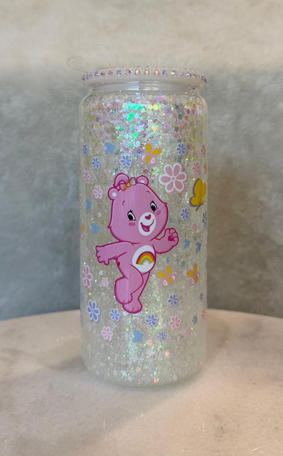 20oz glass carebears snowglobe