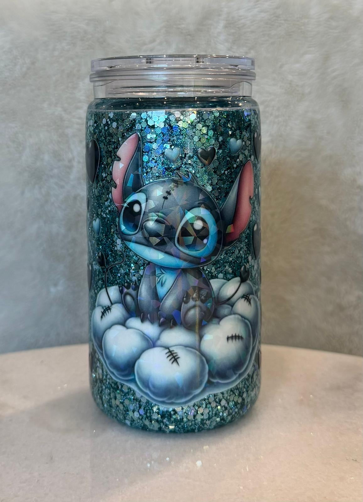 16oz acrylic stitch snowglobe tumbler